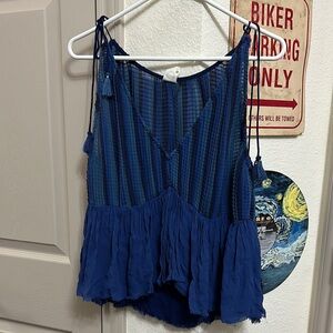 Blue Sleeveless Women's Top